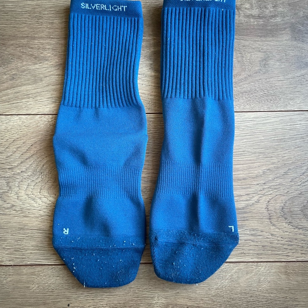 SilverLight Blue Calf Length Socks with Silver Merino Wool